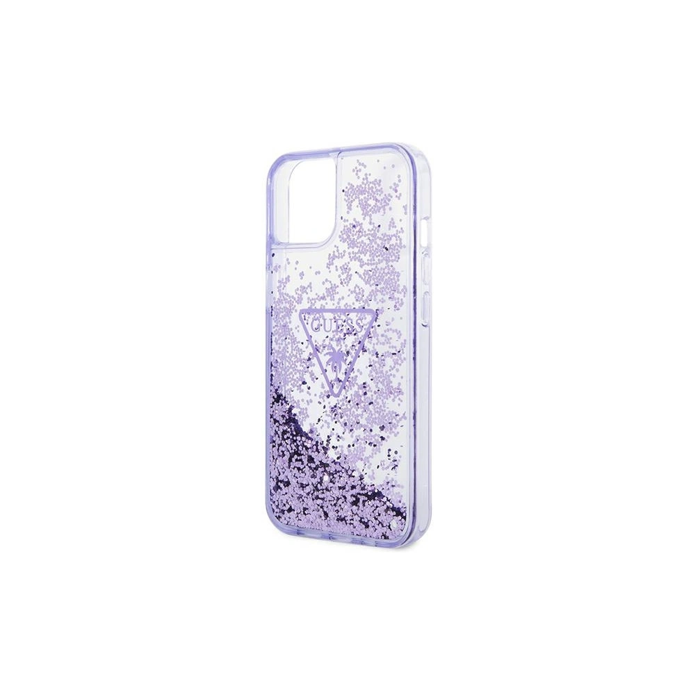 Wholesale Guess GUHCP14MLFCTPU Apple iPhone 14 Plus / 15 Plus purple hardcase Liquid Glitter Palm Collection - GUE2058 - {ean13} - Hurt
