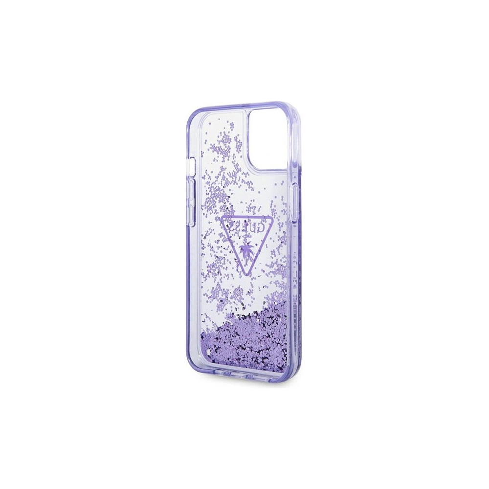 Wholesale Guess GUHCP14MLFCTPU Apple iPhone 14 Plus / 15 Plus purple hardcase Liquid Glitter Palm Collection - GUE2058 - {ean13} - Hurt