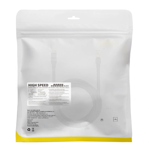 Kabel sieciowy Baseus Speed Seven RJ45 10Gbps 10m czarny