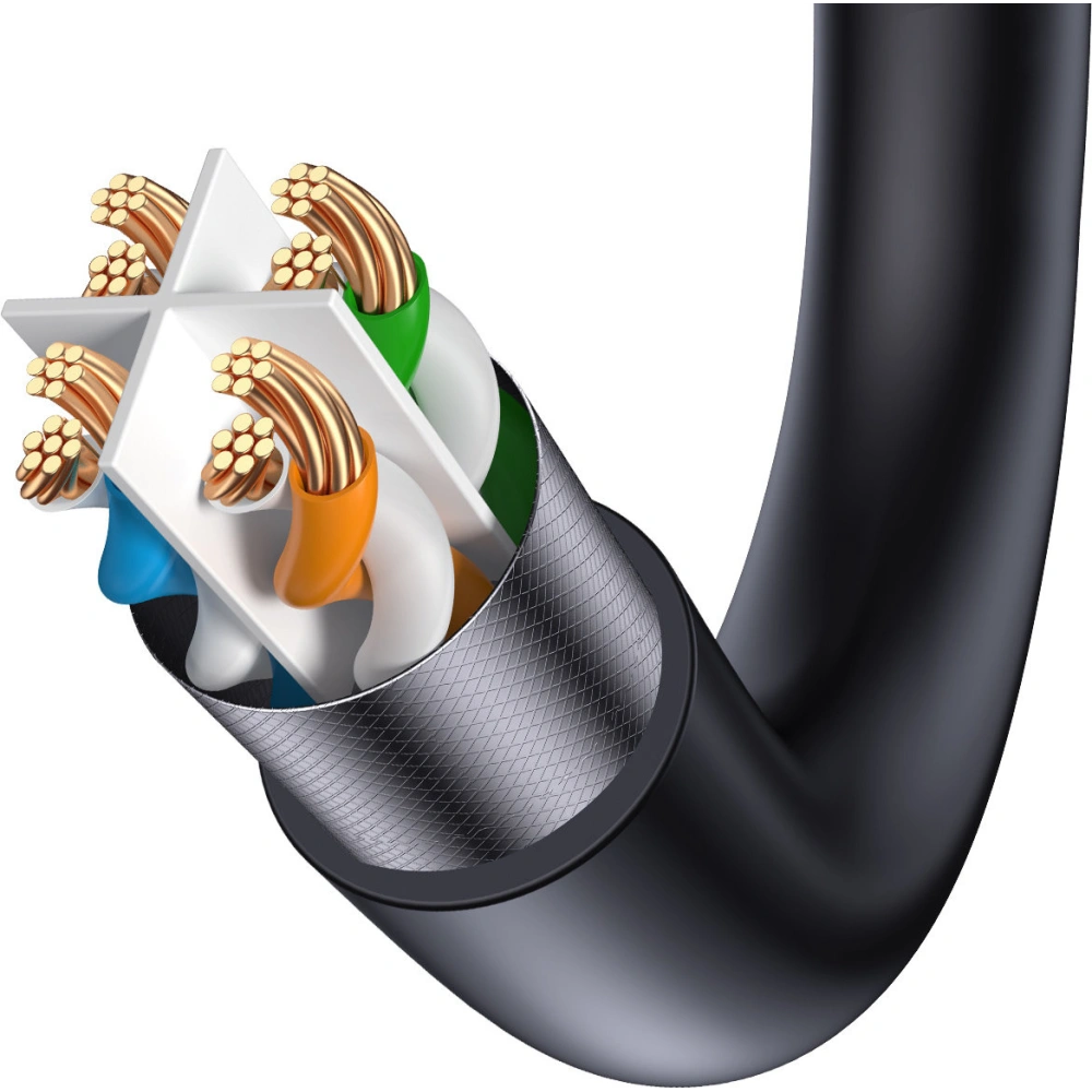 Hurtownia GSM - Kabel síťový Baseus Speed Seven RJ45 10Gbps 15m černý - BSU3557 - {ean13} - Hurt
