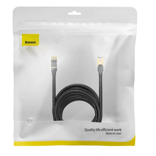 Kabel sieciowy Baseus Speed Seven RJ45 10Gbps 30m czarny