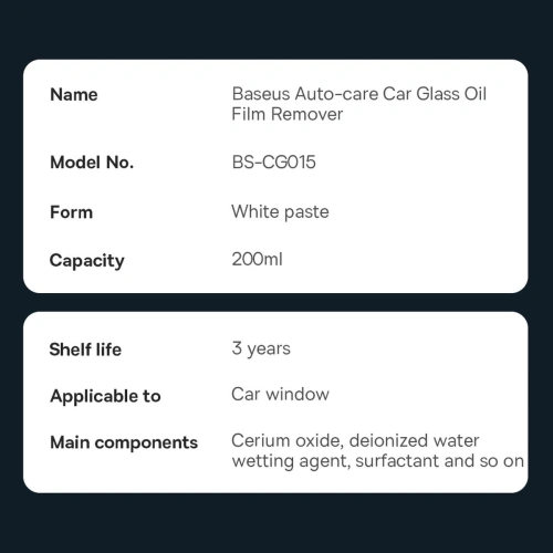 Mleczko do czyszczenia szyb Baseus Auto-care 200ml