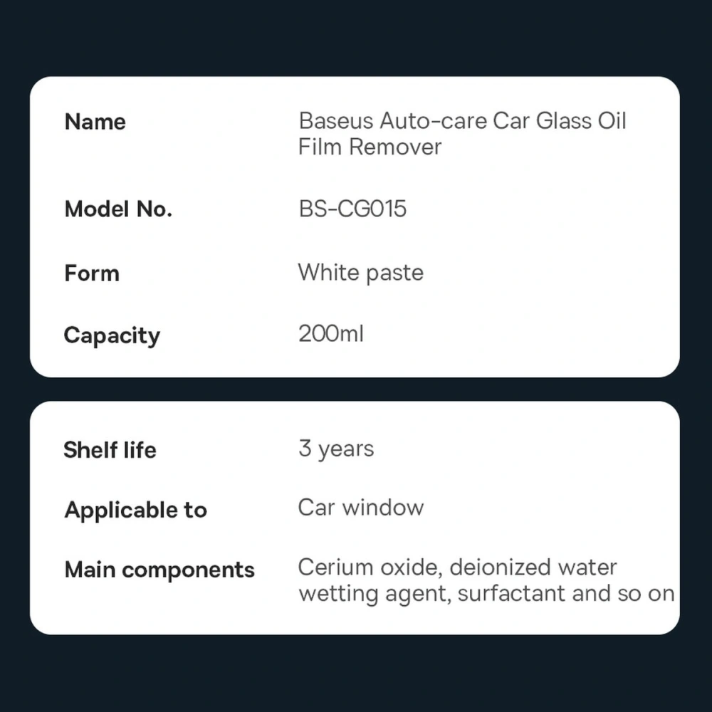 Hurtownia GSM - Mléko na čištění oken Baseus Auto-care 200ml - BSU3560 - {ean13} - Hurt