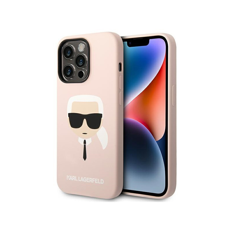 Hurtownia Karl Lagerfeld - 3666339085469 - KLD1074 - Etui Karl Lagerfeld KLHCP14LSLKHLP Apple iPhone 14 Pro hardcase różowy/pink Silicone Karl`s Head - B2B homescreen