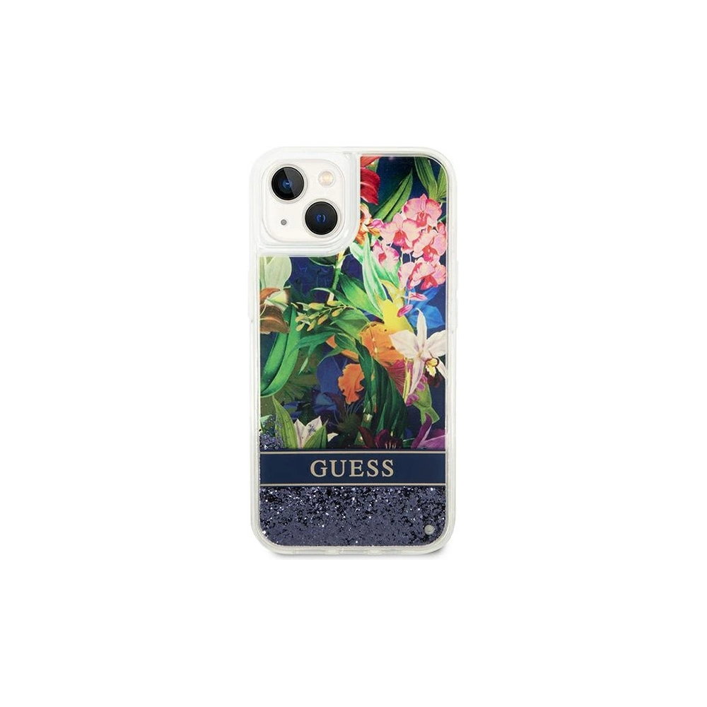 Hurtownia GSM - Etui Guess GUHCP14SLFLSB Apple iPhone 14 albastru/blue hardcase Flower Liquid Glitter - GUE2062 - {ean13} - Hurt