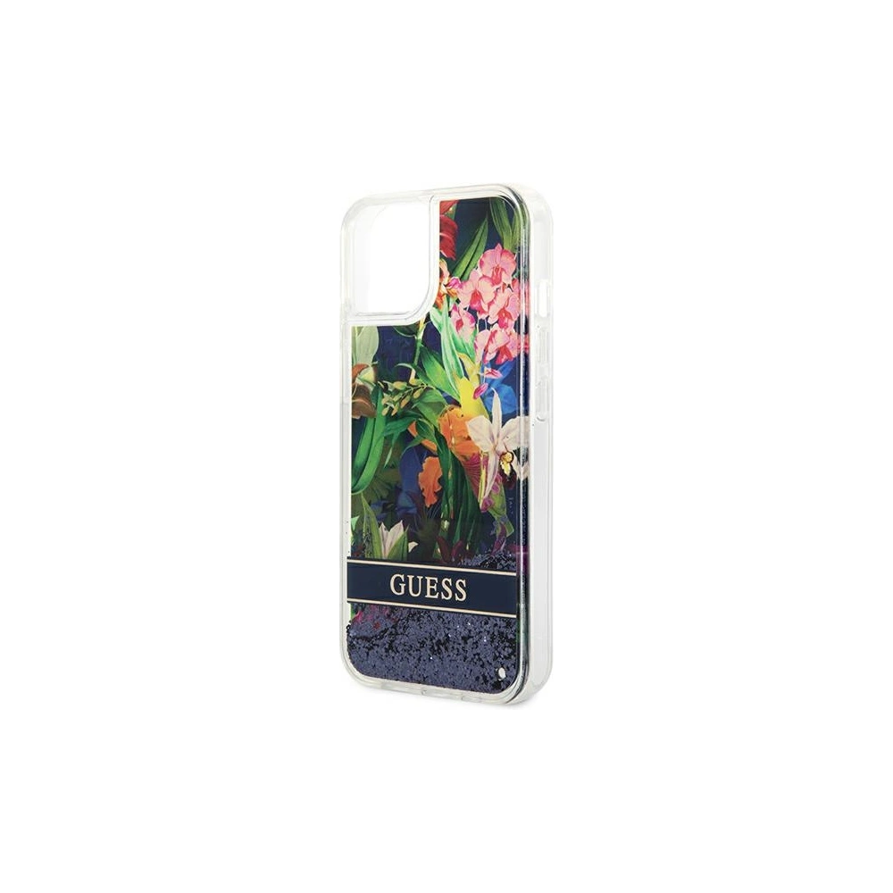 Hurtownia GSM - Etui Guess GUHCP14SLFLSB Apple iPhone 14 albastru/blue hardcase Flower Liquid Glitter - GUE2062 - {ean13} - Hurt