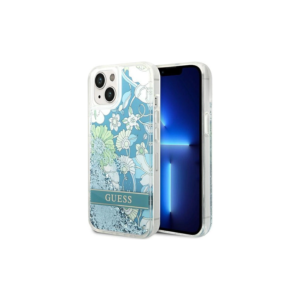 Hurtownia GSM - Case Guess GUHCP14SLFLSN Apple iPhone 14 grün/hardcase Flower Liquid Glitter - GUE2063 - {ean13} - Hurt