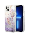 Etui Guess GUHCP14SLFLSU Apple iPhone 14 fioletowy/purple hardcase Flower Liquid Glitter