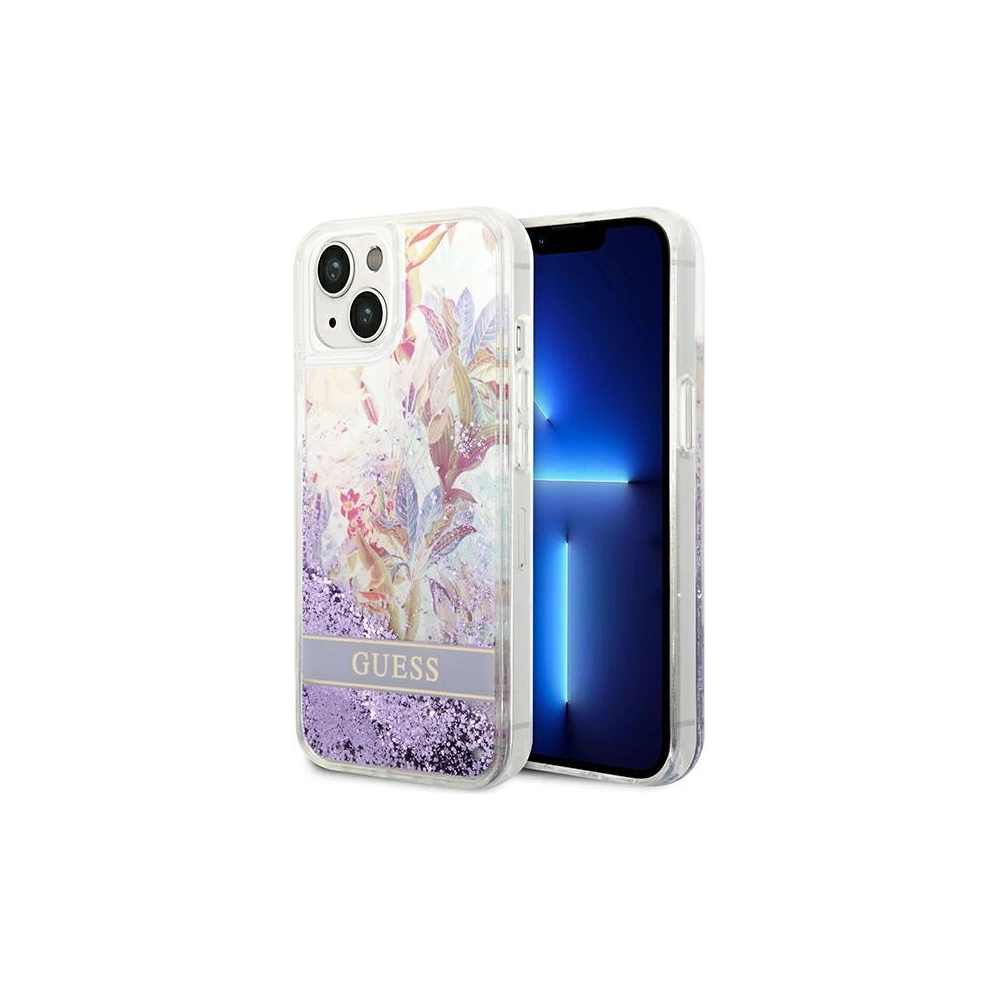 Hurtownia GSM - Etui Guess GUHCP14SLFLSU Apple iPhone 14 lila/purple kemény hátlap Virágos Folyékony Csillám - GUE2064 - {ean13} - Hurt