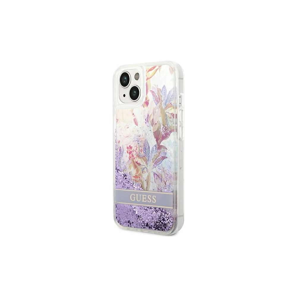 Hurtownia GSM - Case Guess GUHCP14SLFLSU Apple iPhone 14 lila/purple Hardcase Flower Liquid Glitter - GUE2064 - {ean13} - Hurt