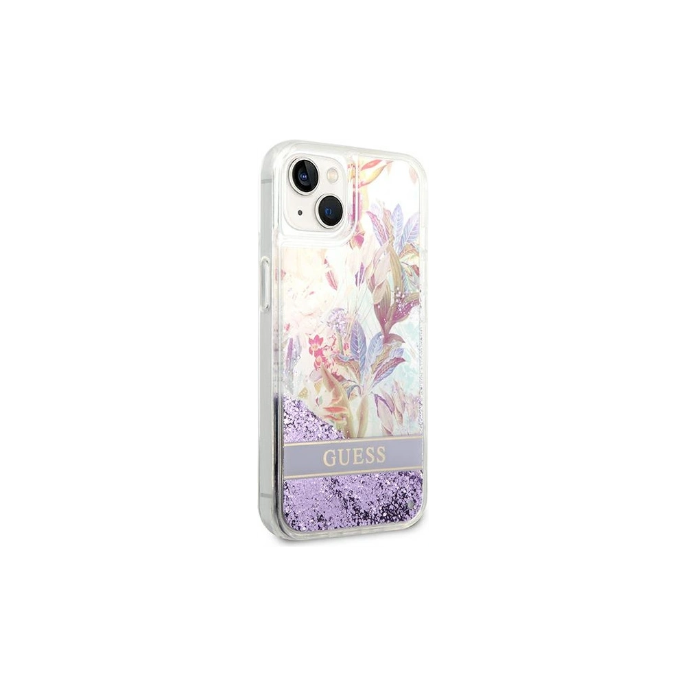 Hurtownia GSM - Case Guess GUHCP14SLFLSU Apple iPhone 14 lila/purple Hardcase Flower Liquid Glitter - GUE2064 - {ean13} - Hurt