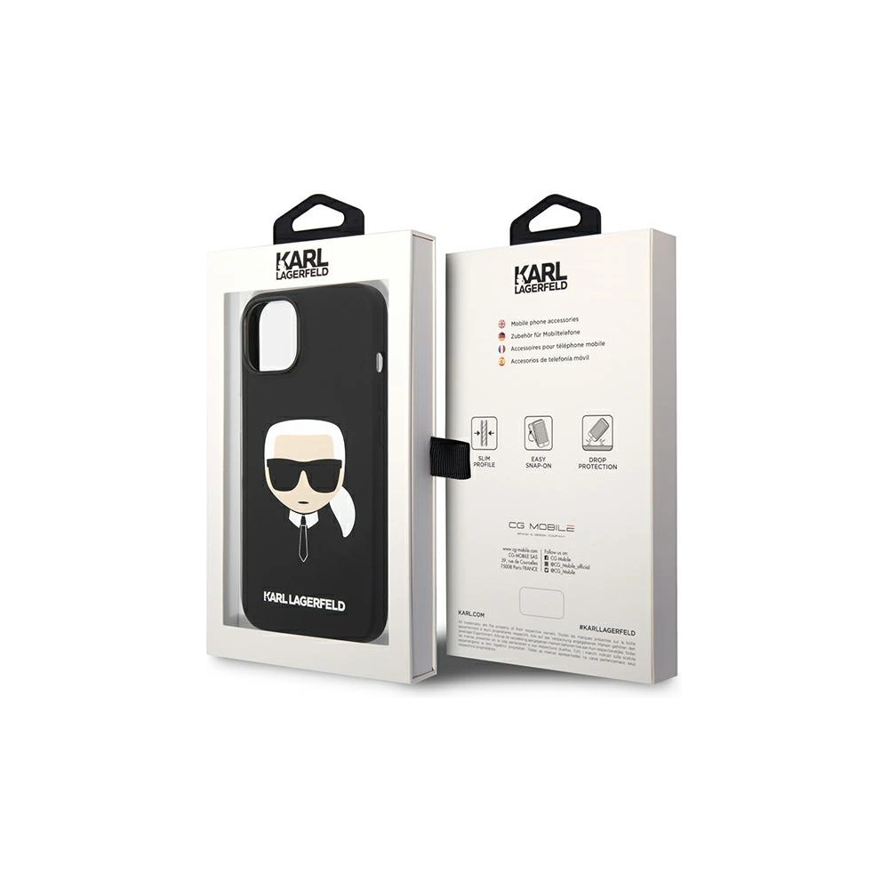 Hurtownia GSM - Etui Karl Lagerfeld KLHCP14SSLKHBK Apple iPhone 14 hardcase černý/black Silicone Karl`s Head - KLD1078 - {ean13} - Hurt