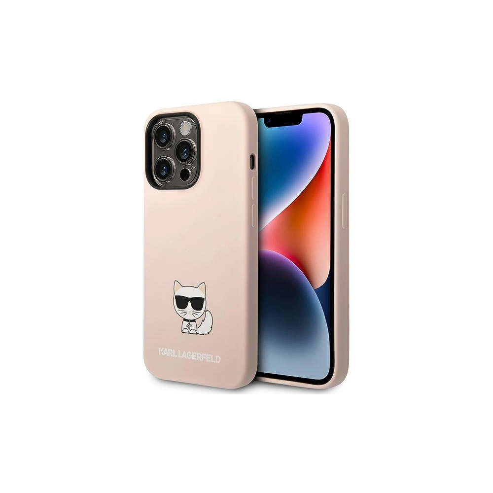 Hurtownia GSM - Etui Karl Lagerfeld KLHCP14XSLCTPI Apple iPhone 14 Pro Max hardcase roz cu lumină/pink deschis Silicone Choupette Body - KLD1080 - {ean13} - Hurt