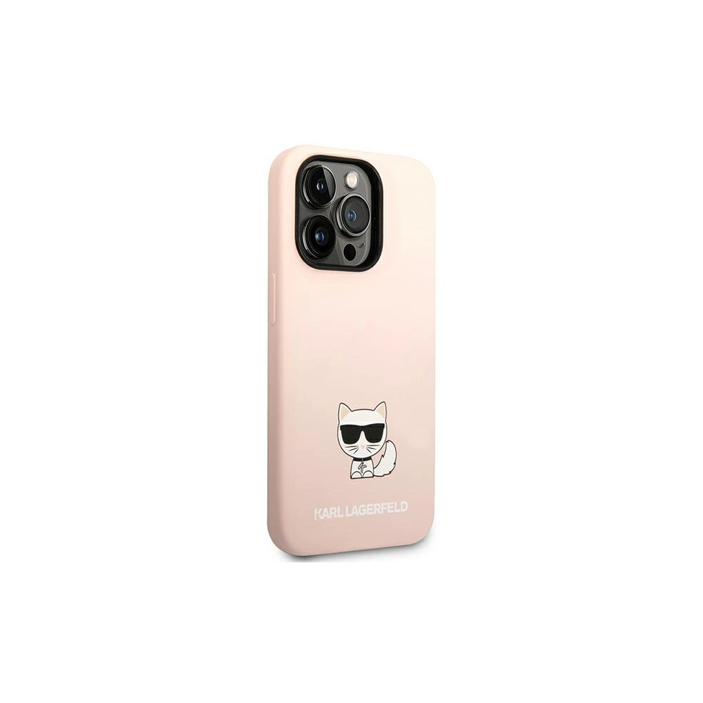 Hurtownia GSM - Etui Karl Lagerfeld KLHCP14XSLCTPI Apple iPhone 14 Pro Max hardcase roz cu lumină/pink deschis Silicone Choupette Body - KLD1080 - {ean13} - Hurt