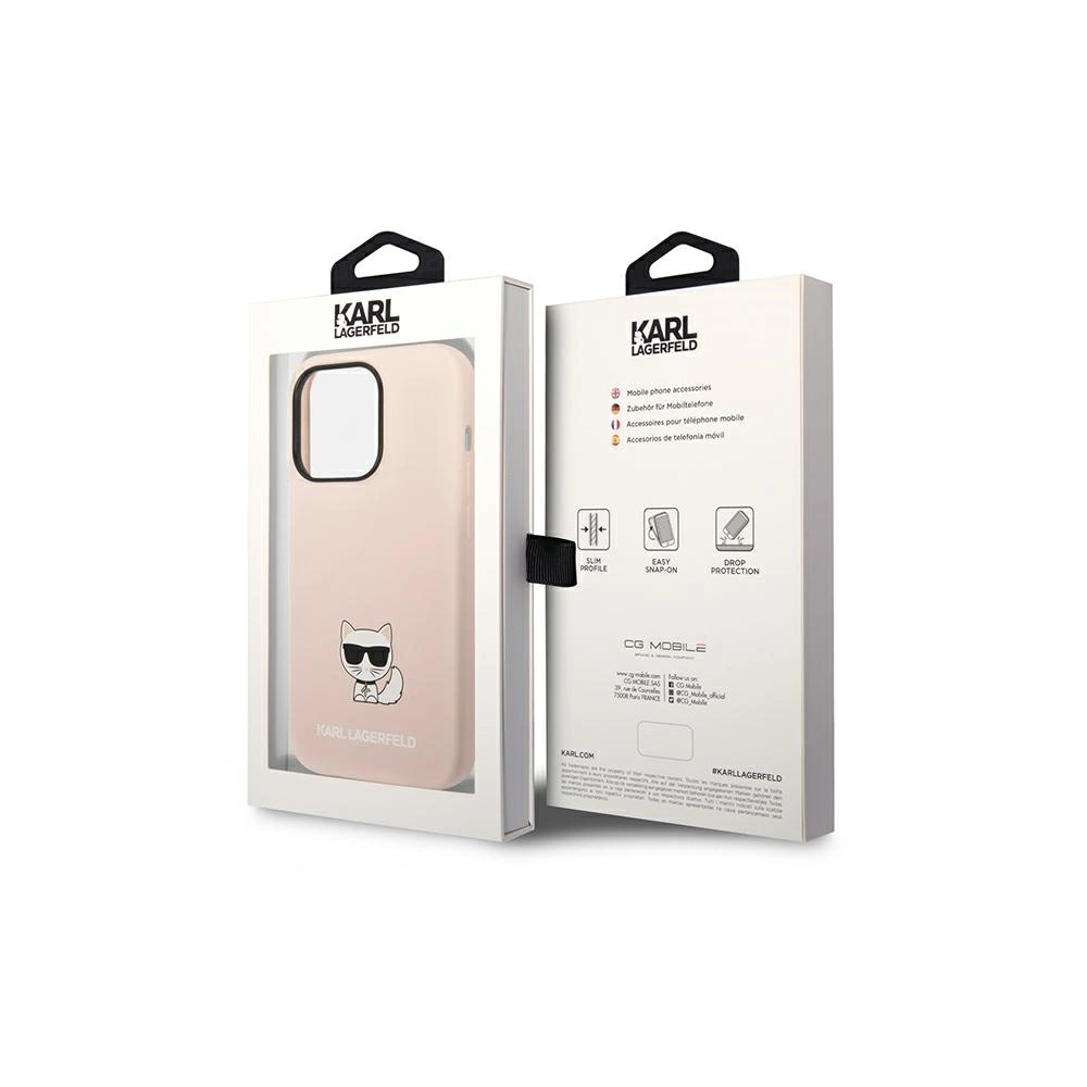 Hurtownia GSM - Etui Karl Lagerfeld KLHCP14XSLCTPI Apple iPhone 14 Pro Max hardcase roz cu lumină/pink deschis Silicone Choupette Body - KLD1080 - {ean13} - Hurt
