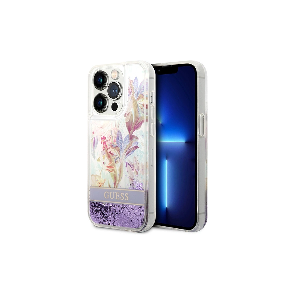 Hurtownia GSM - Etui Guess GUHCP14XLFLSU Apple iPhone 14 Pro Max lila/purple kemény tok Virágos Folyékony Csillám - GUE2067 - {ean13} - Hurt