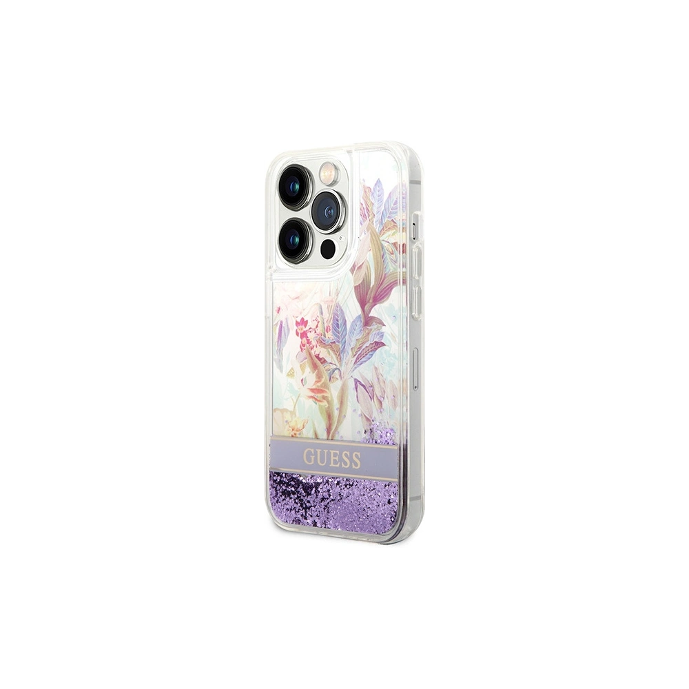 Hurtownia GSM - Etui Guess GUHCP14XLFLSU Apple iPhone 14 Pro Max lila/purple kemény tok Virágos Folyékony Csillám - GUE2067 - {ean13} - Hurt