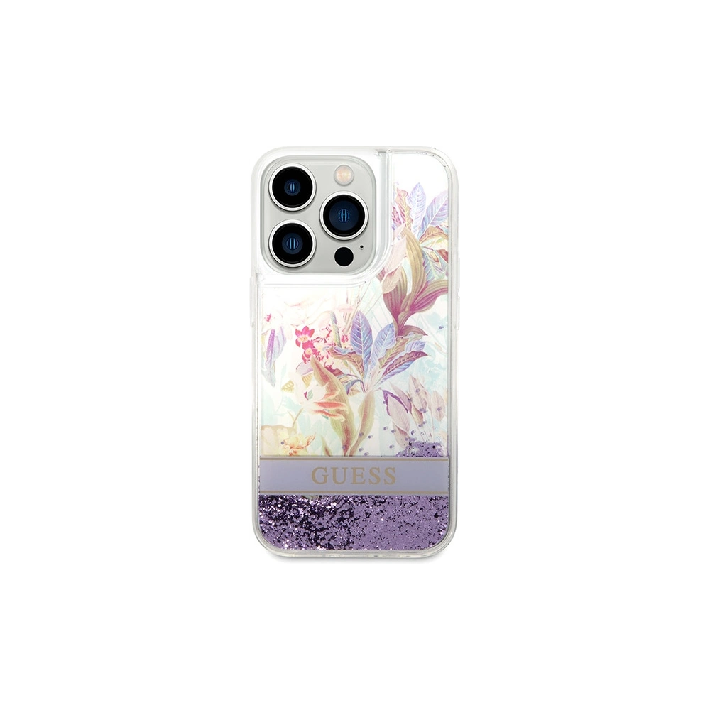 Hurtownia GSM - Etui Guess GUHCP14XLFLSU Apple iPhone 14 Pro Max lila/purple kemény tok Virágos Folyékony Csillám - GUE2067 - {ean13} - Hurt