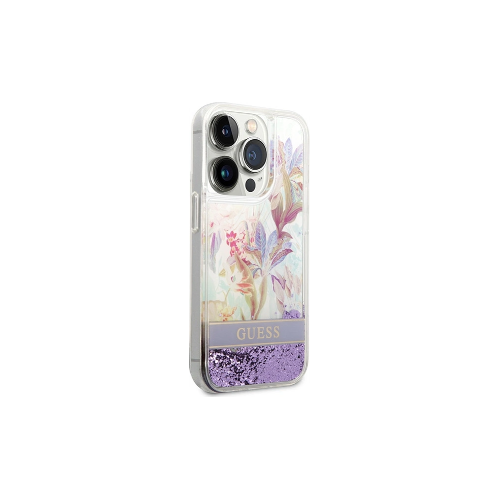 Hurtownia GSM - Etui Guess GUHCP14XLFLSU Apple iPhone 14 Pro Max lila/purple kemény tok Virágos Folyékony Csillám - GUE2067 - {ean13} - Hurt