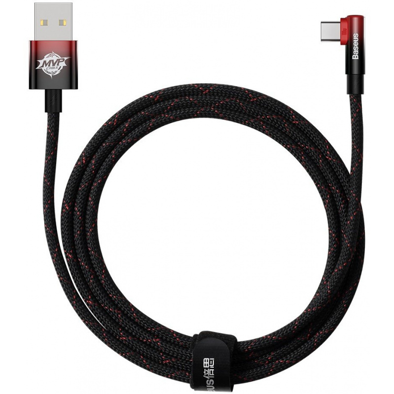 Baseus Distributor - 6932172612436 - BSU3567 - Baseus MVP 2 Elbow USB-A - USB-C angle cable 2m PD 100W 5A red - B2B homescreen