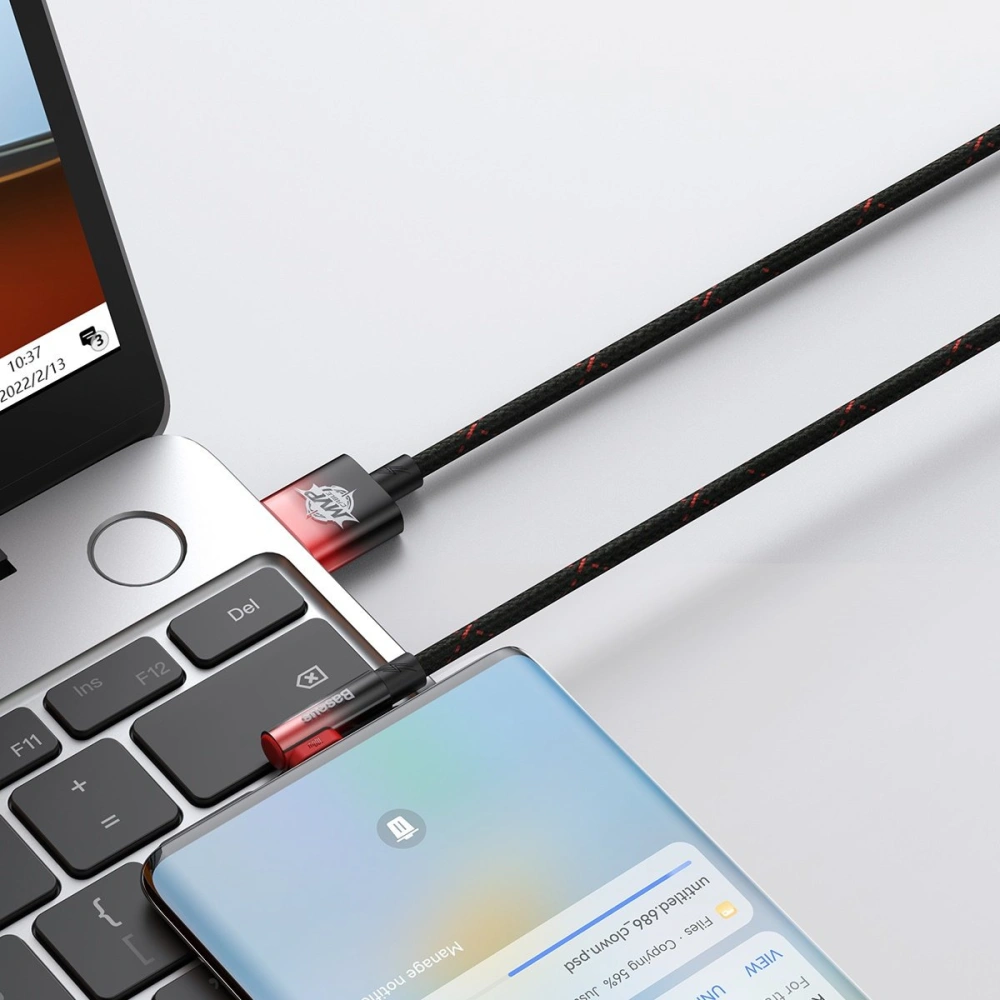 Hurtownia GSM - Kabel úhlový Baseus MVP 2 Elbow USB-A - USB-C 2m PD 100W 5A červený - BSU3567 - {ean13} - Hurt