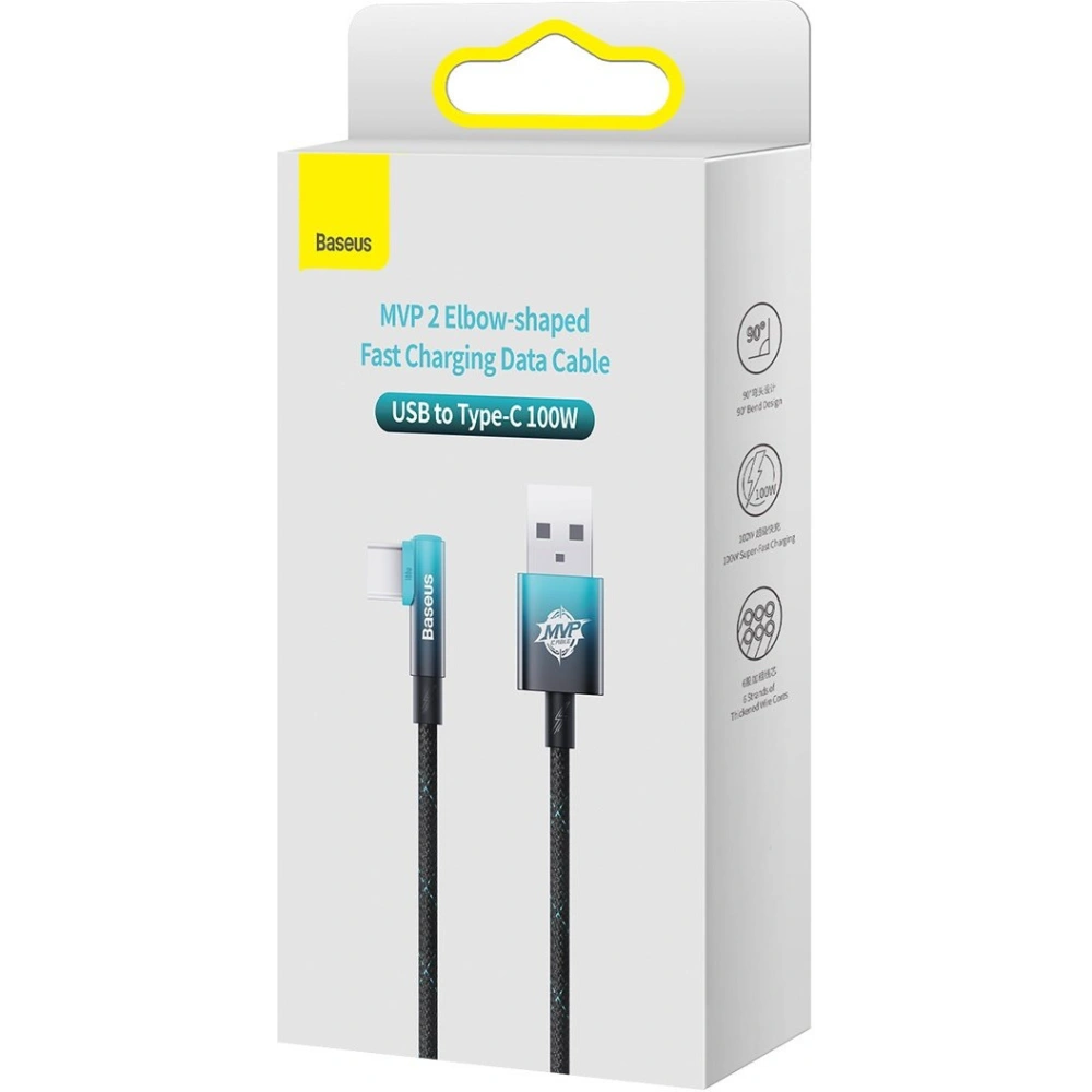 Hurtownia GSM - Kabel kątový Baseus MVP 2 Elbow USB-A - USB-C 2m PD 100W 5A modrý - BSU3568 - {ean13} - Hurt