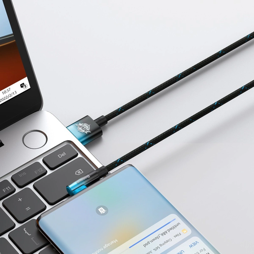 Hurtownia GSM - Kabel kątový Baseus MVP 2 Elbow USB-A - USB-C 2m PD 100W 5A modrý - BSU3568 - {ean13} - Hurt