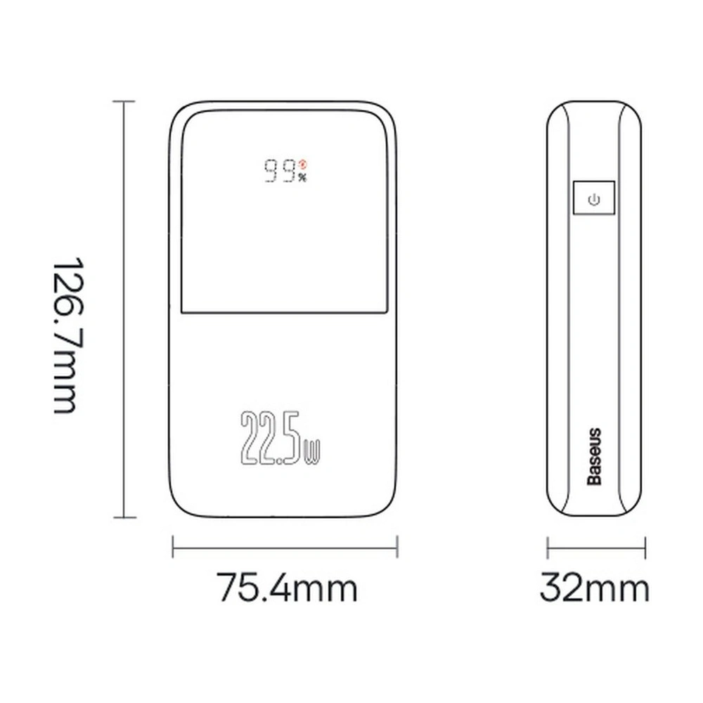 Wholesale Powerbank Baseus Bipow Pro 20000mAh 22.5W + USB-A - USB-C cable 3A 0.3m black - BSU3570 - {ean13} - Hurt