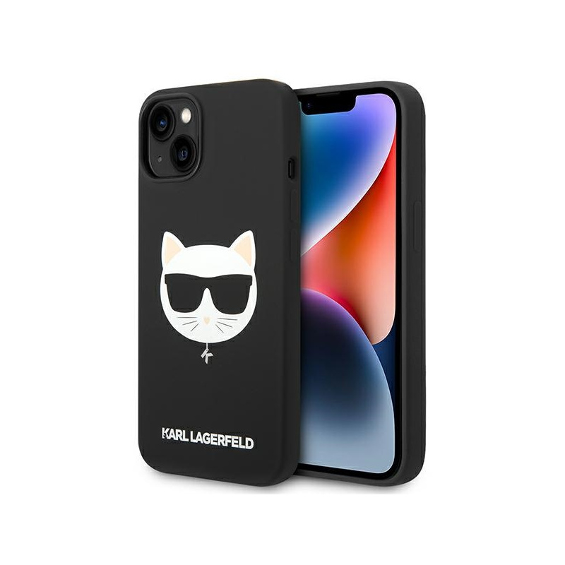 Karl Lagerfeld Distributor - 3666339077921 - KLD1083 - Karl Lagerfeld KLHMP14MSLCHBK Apple iPhone 14 Plus / 15 Plus hardcase black Silicone Choupette Head Magsafe - B2B homescreen