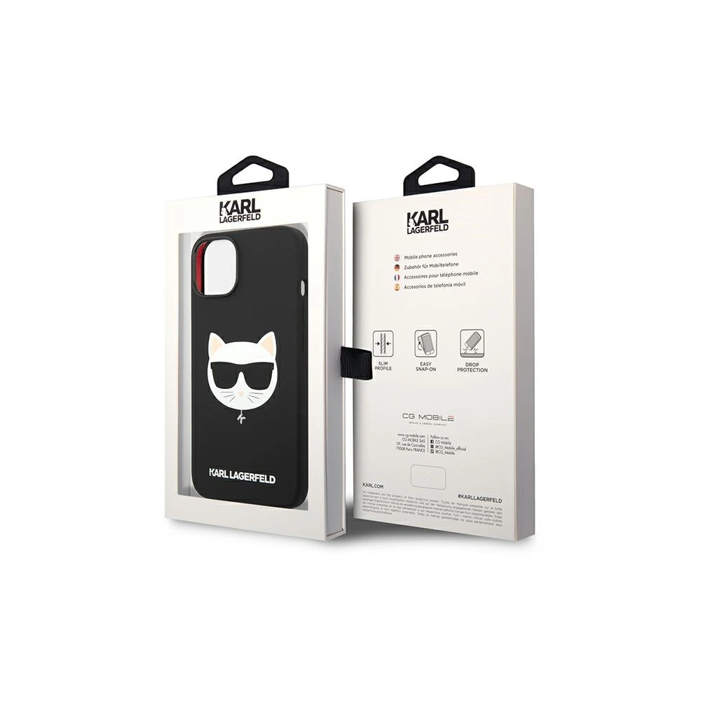 Hurtownia GSM - Case Karl Lagerfeld KLHMP14MSLCHBK Apple iPhone 14 Plus / 15 Plus Hardcase schwarz/schwarz Silikon Choupette Head Magsafe - KLD1083 - {ean13} - Hurt