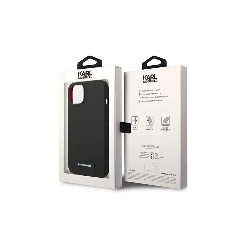 Hurtownia GSM - Etui Karl Lagerfeld KLHMP14MSLMP1K Apple iPhone 14 Plus / 15 Plus hardcase negru/black Silicone Plaque Magsafe - KLD1085 - {ean13} - Hurt