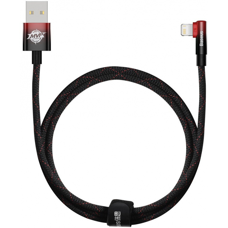 Hurtownia Baseus - 6932172612269 - BSU3572 - Kabel kątowy Baseus MVP 2 Elbow USB-A - Lightning 1m 2.4A czerwony - B2B homescreen