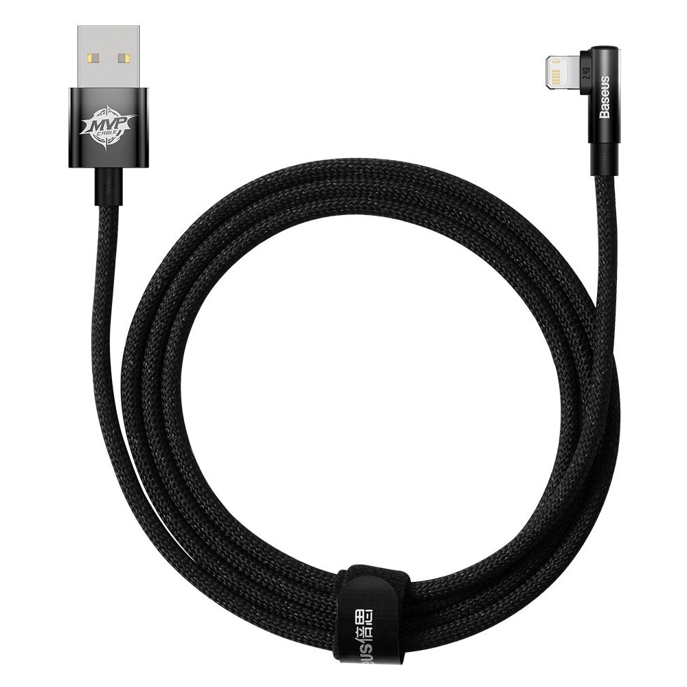 Hurtownia GSM - Kabel kątový Baseus MVP 2 Elbow USB-A - Lightning 2m 2.4A černý - BSU3573 - {ean13} - Hurt