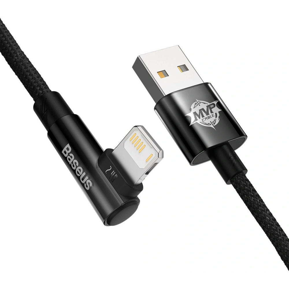 Hurtownia GSM - Kabel kątový Baseus MVP 2 Elbow USB-A - Lightning 2m 2.4A černý - BSU3573 - {ean13} - Hurt