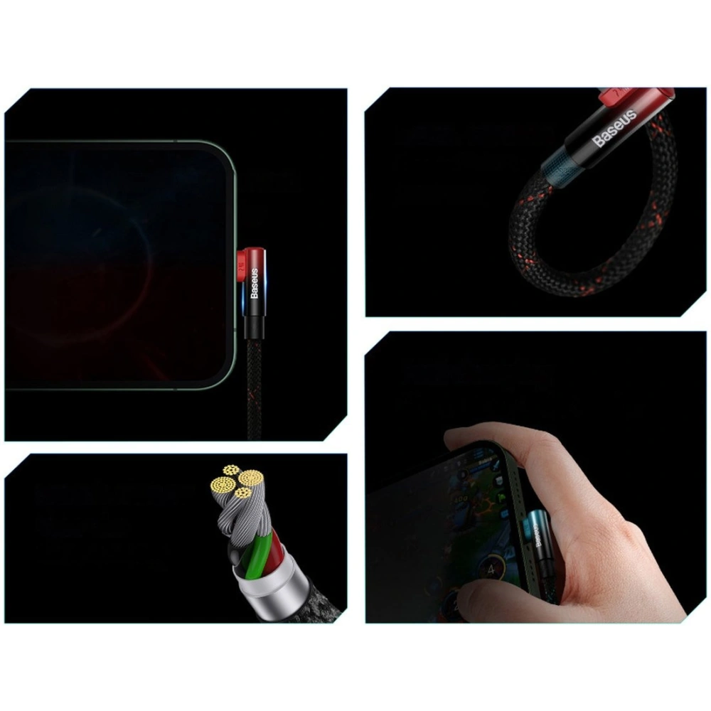 Hurtownia GSM - Cablul unghiular Baseus MVP 2 Elbow USB-A - Lightning 2m 2.4A negru - BSU3573 - {ean13} - Hurt
