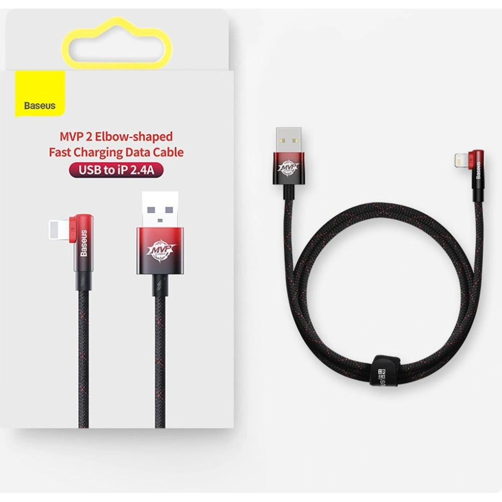 Hurtownia GSM - Kabel kątový Baseus MVP 2 Elbow USB-A - Lightning 2m 2.4A černý - BSU3573 - {ean13} - Hurt