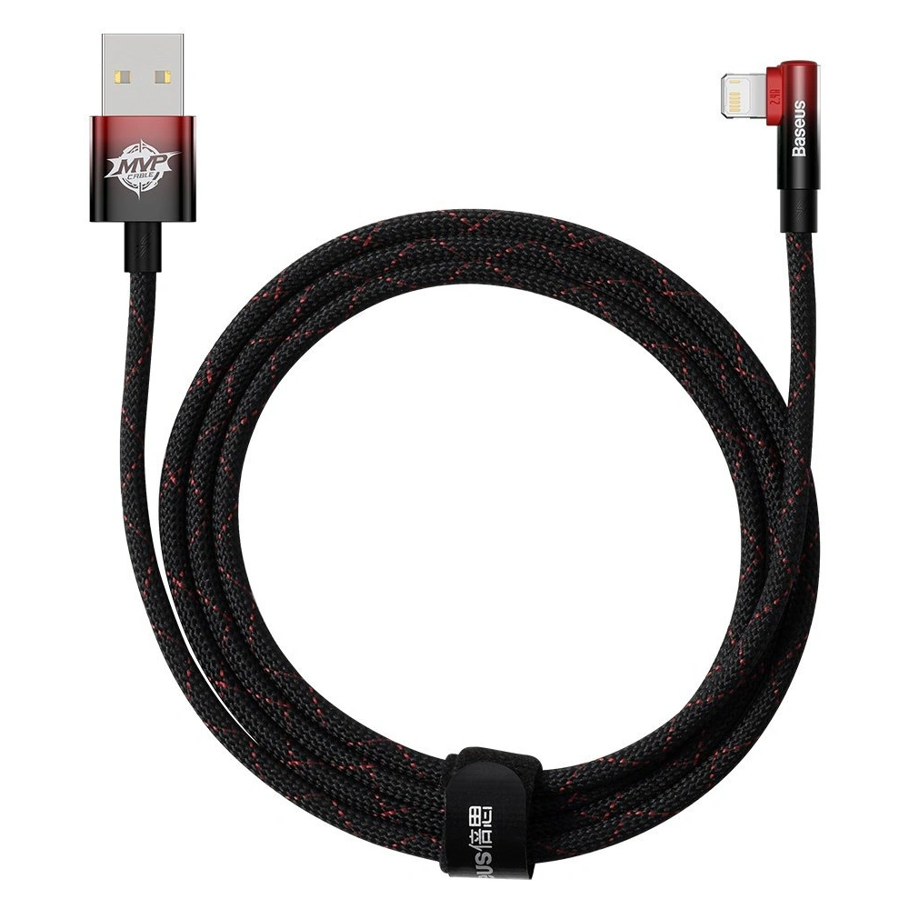 Wholesale Baseus MVP 2 Elbow USB-A - Lightning angle cable 2m 2.4A red - BSU3574 - {ean13} - Hurt