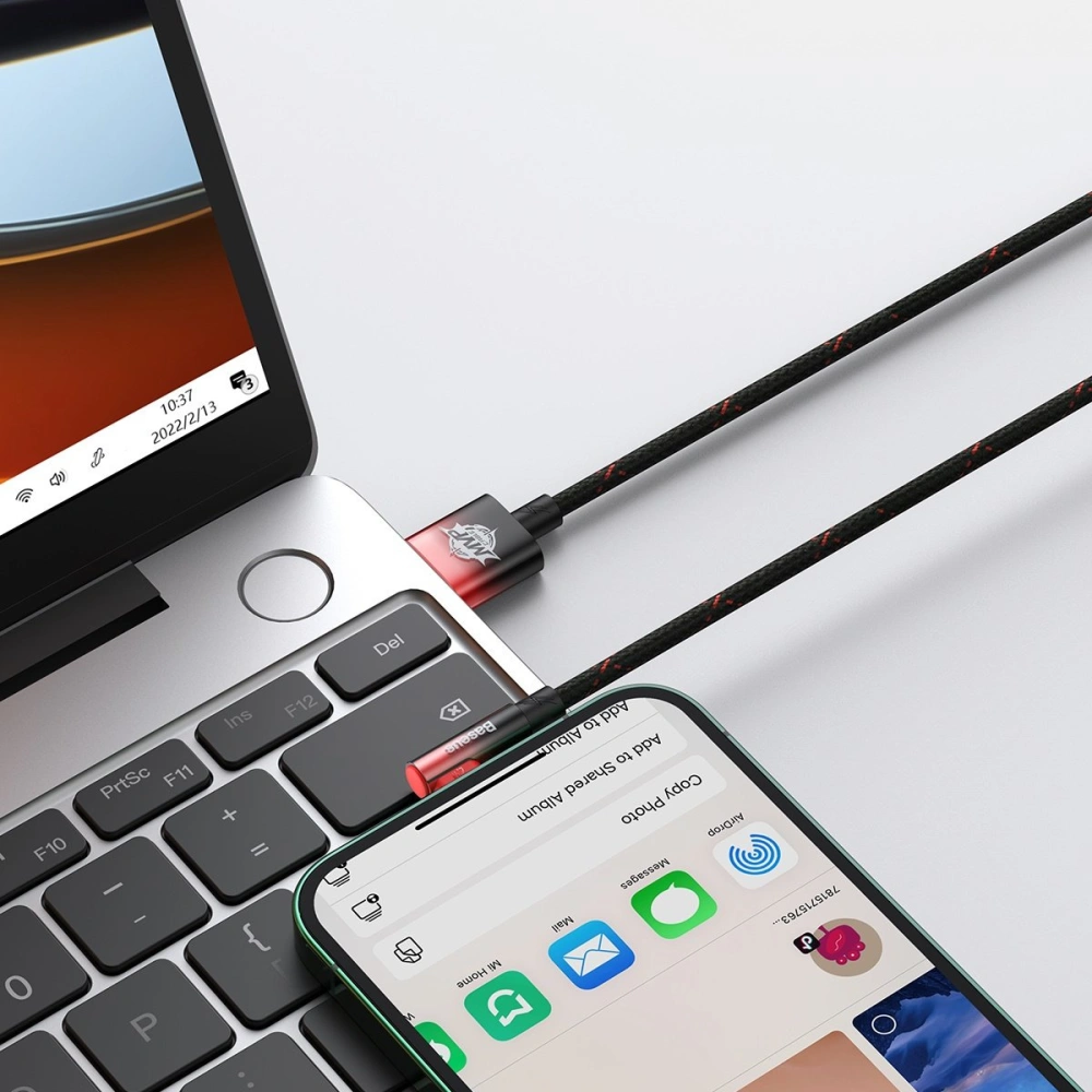 Hurtownia GSM - Kabel úhlový Baseus MVP 2 Elbow USB-A - Lightning 2m 2.4A červený - BSU3574 - {ean13} - Hurt
