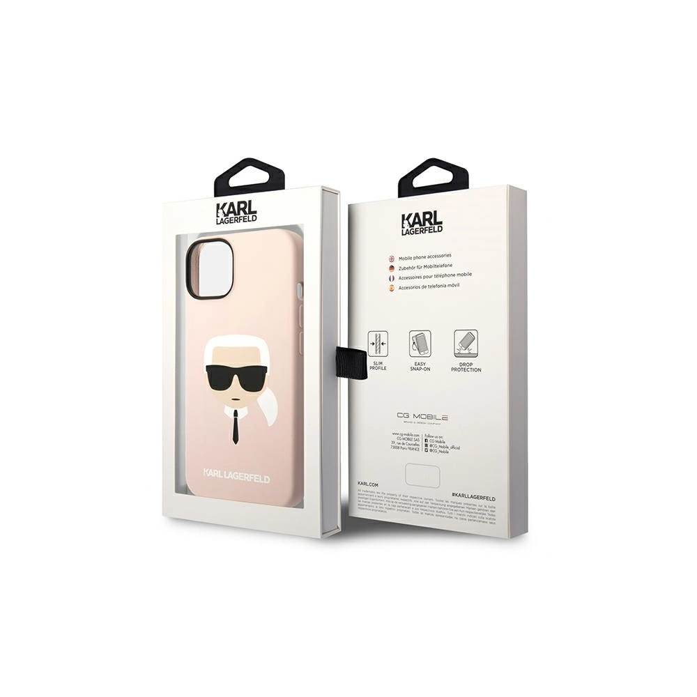 Hurtownia GSM - Case Karl Lagerfeld KLHMP14SSLKHLP Apple iPhone 14 Hardcase hellrosa/light pink Silikon Karls Kopf Magsafe - KLD1087 - {ean13} - Hurt