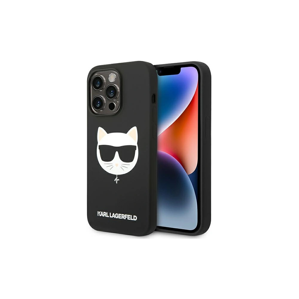 Wholesale Karl Lagerfeld KLHMP14XSLCHBK Apple iPhone 14 Pro Max hardcase black Silicone Choupette Head Magsafe - KLD1090 - {ean13} - Hurt