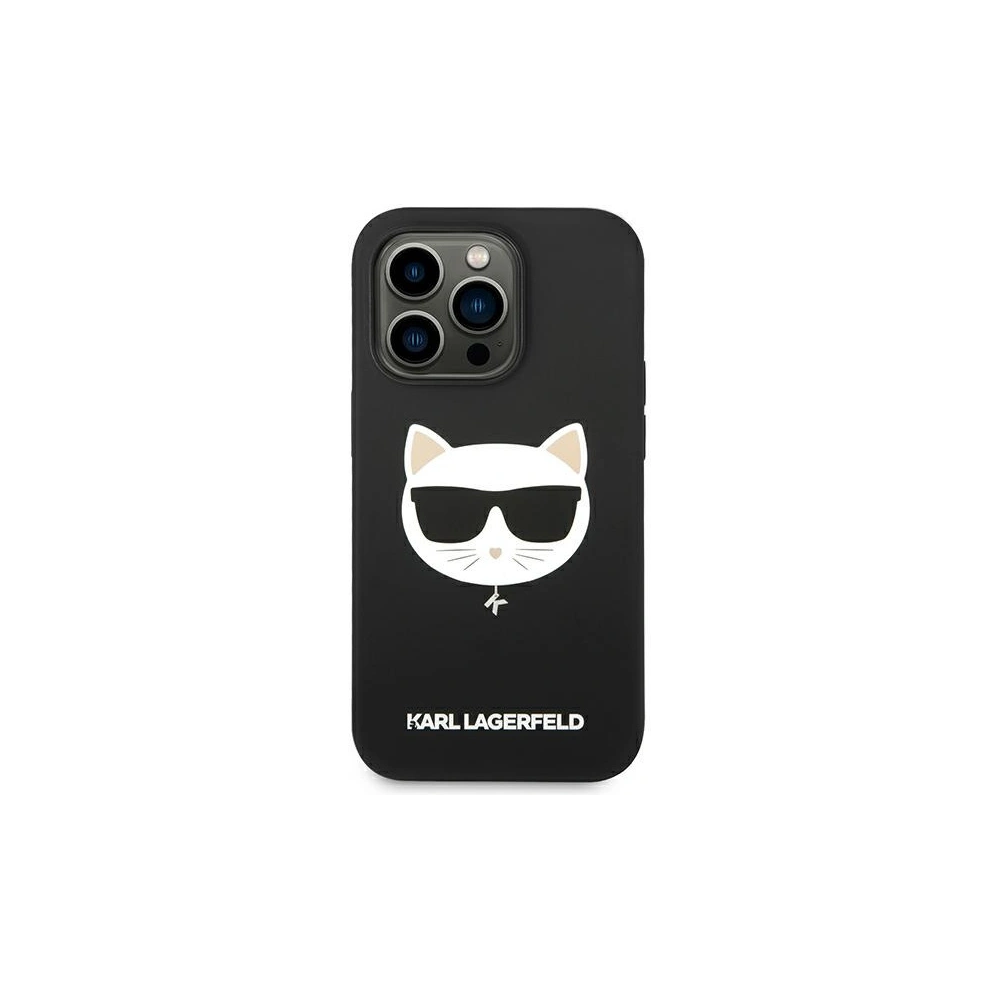 Wholesale Karl Lagerfeld KLHMP14XSLCHBK Apple iPhone 14 Pro Max hardcase black Silicone Choupette Head Magsafe - KLD1090 - {ean13} - Hurt