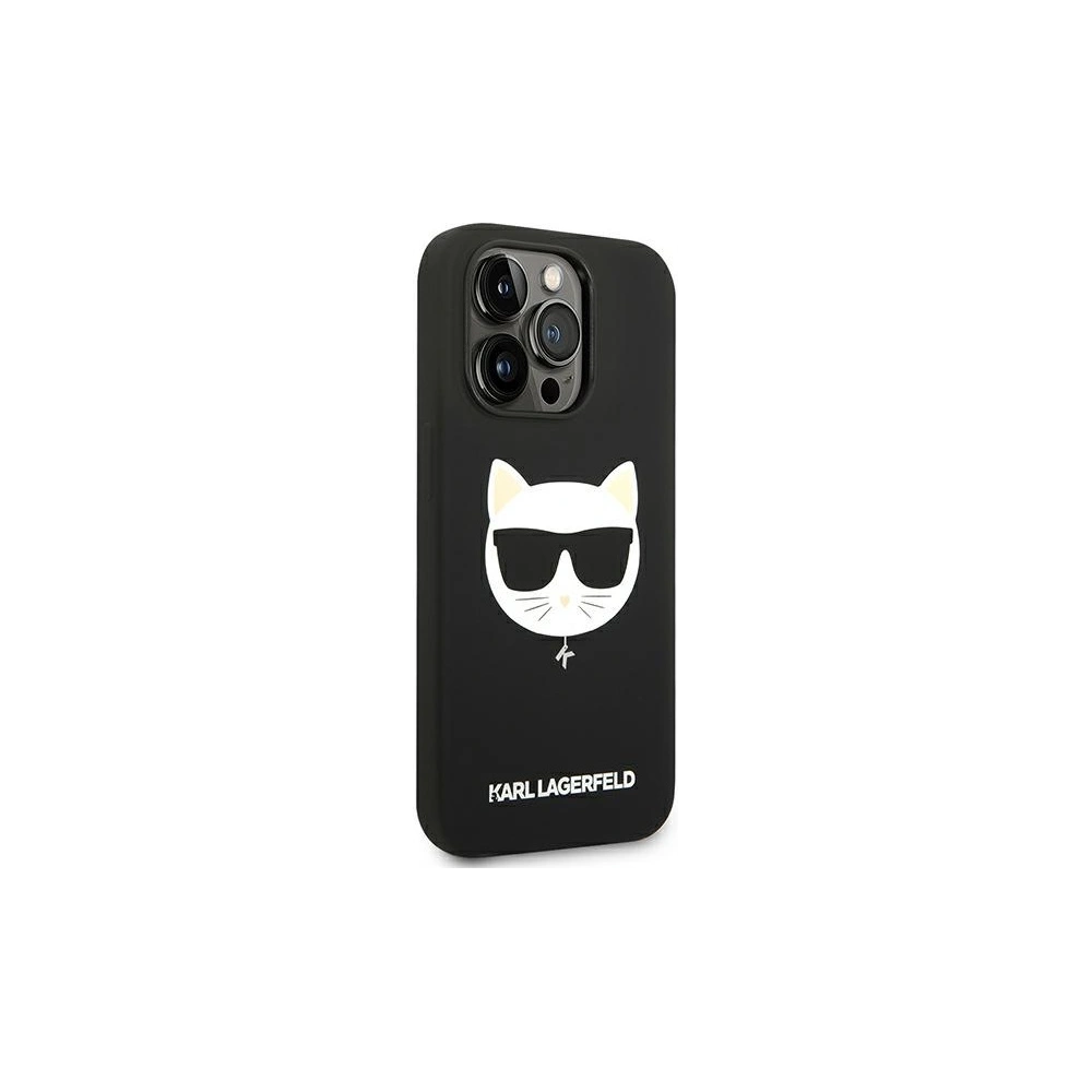 Wholesale Karl Lagerfeld KLHMP14XSLCHBK Apple iPhone 14 Pro Max hardcase black Silicone Choupette Head Magsafe - KLD1090 - {ean13} - Hurt