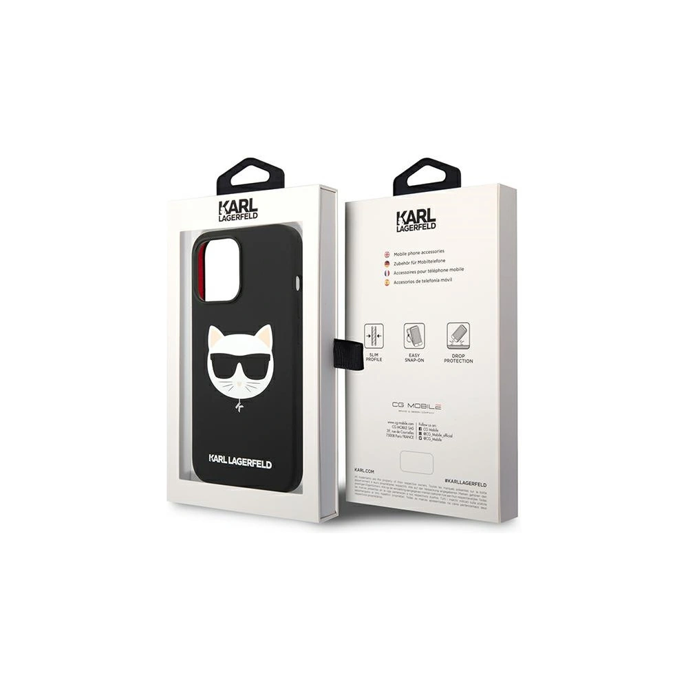 Wholesale Karl Lagerfeld KLHMP14XSLCHBK Apple iPhone 14 Pro Max hardcase black Silicone Choupette Head Magsafe - KLD1090 - {ean13} - Hurt