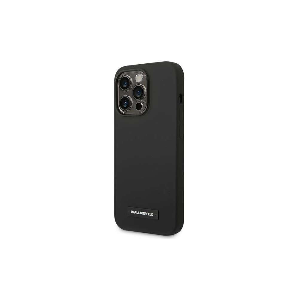 Hurtownia GSM - Etui Karl Lagerfeld KLHMP14XSLMP1K Apple iPhone 14 Pro Max keménytok fekete/szürke Szilikon Plaque Magsafe - KLD1091 - {ean13} - Hurt