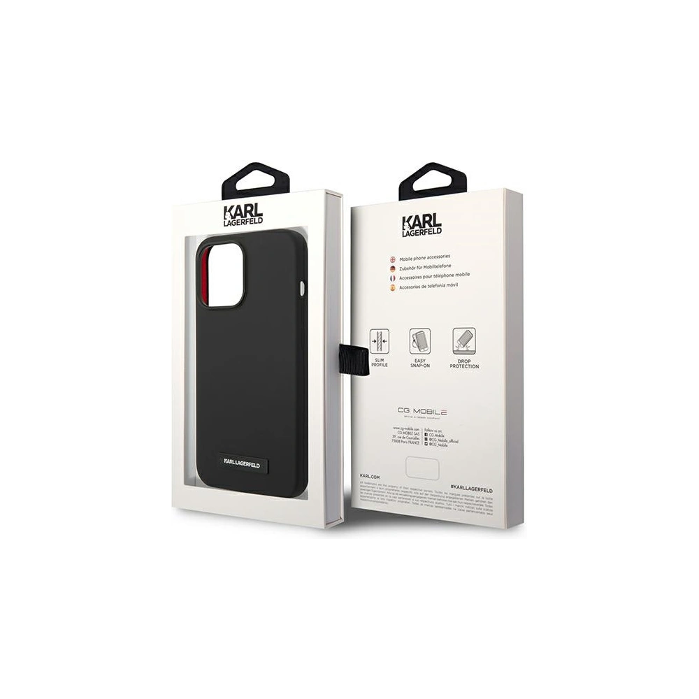 Hurtownia GSM - Etui Karl Lagerfeld KLHMP14XSLMP1K Apple iPhone 14 Pro Max hardcase negru/black Silicone Plaque Magsafe - KLD1091 - {ean13} - Hurt