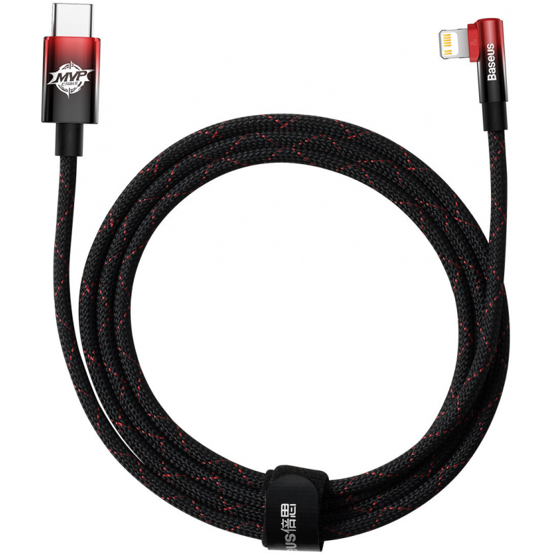 Baseus Distributor - 6932172612382 - BSU3576 - Baseus MVP 2 Elbow USB-C - Lightning angle cable PD 2m 20W red - B2B homescreen