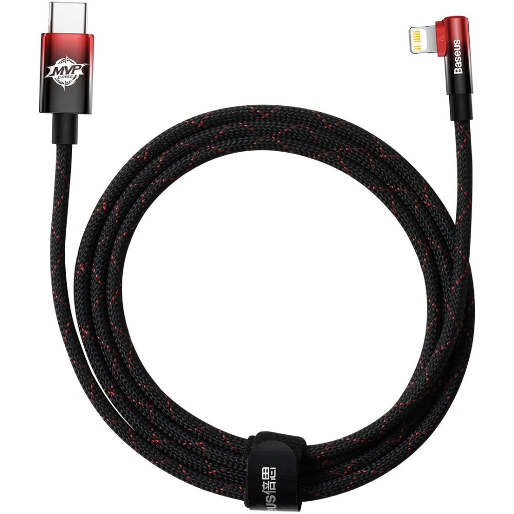 Hurtownia GSM - Kábel szögletes Baseus MVP 2 Elbow USB-C - Lightning PD 2m 20W piros - BSU3576 - {ean13} - Hurt