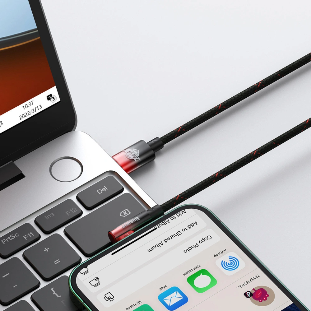Hurtownia GSM - Cablul colțar Baseus MVP 2 Elbow USB-C - Lightning PD 2m 20W roșu - BSU3576 - {ean13} - Hurt