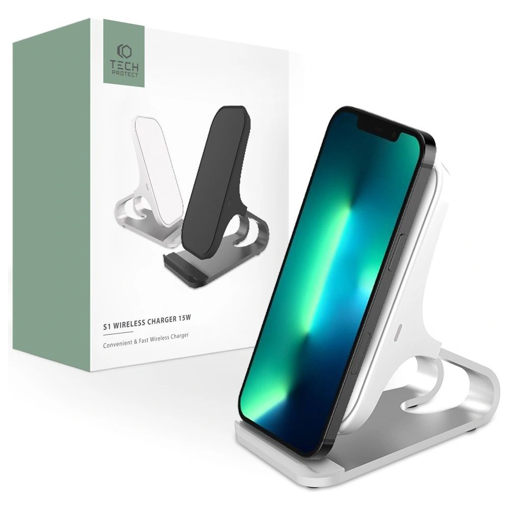 Hurtownia GSM - Încărcător fără fir Tech-Protect QI15W-S1 Wireless Charger 15W Alb - THP1389 - {ean13} - Hurt