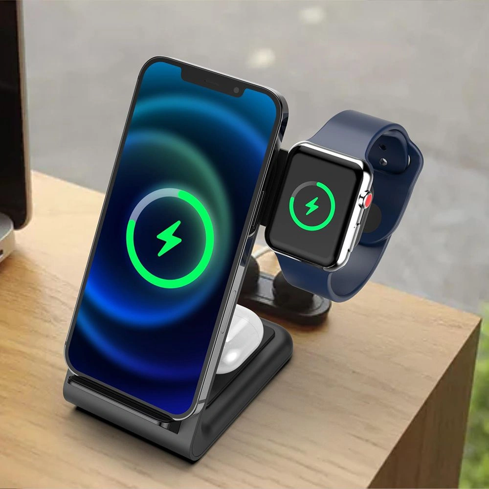 Hurtownia GSM - Bezdrátová nabíječka Tech-Protect QI15W-A20 3in1 Wireless Charger Black - THP1390 - {ean13} - Hurt